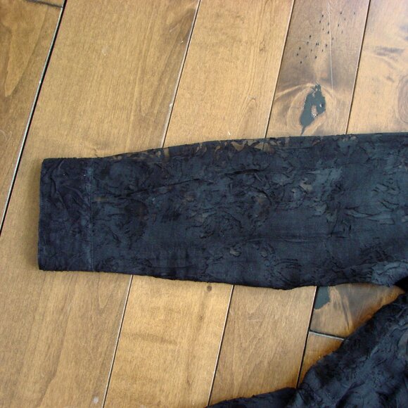 Addition Elle Black Lace Tunic Blouse Button Front Tie Waist Open Lace Size 16 - Picture 5 of 9